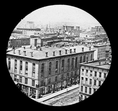 Vista noroeste desde el juzgado antes del incendio de Chicago de 1871 de American Photographer